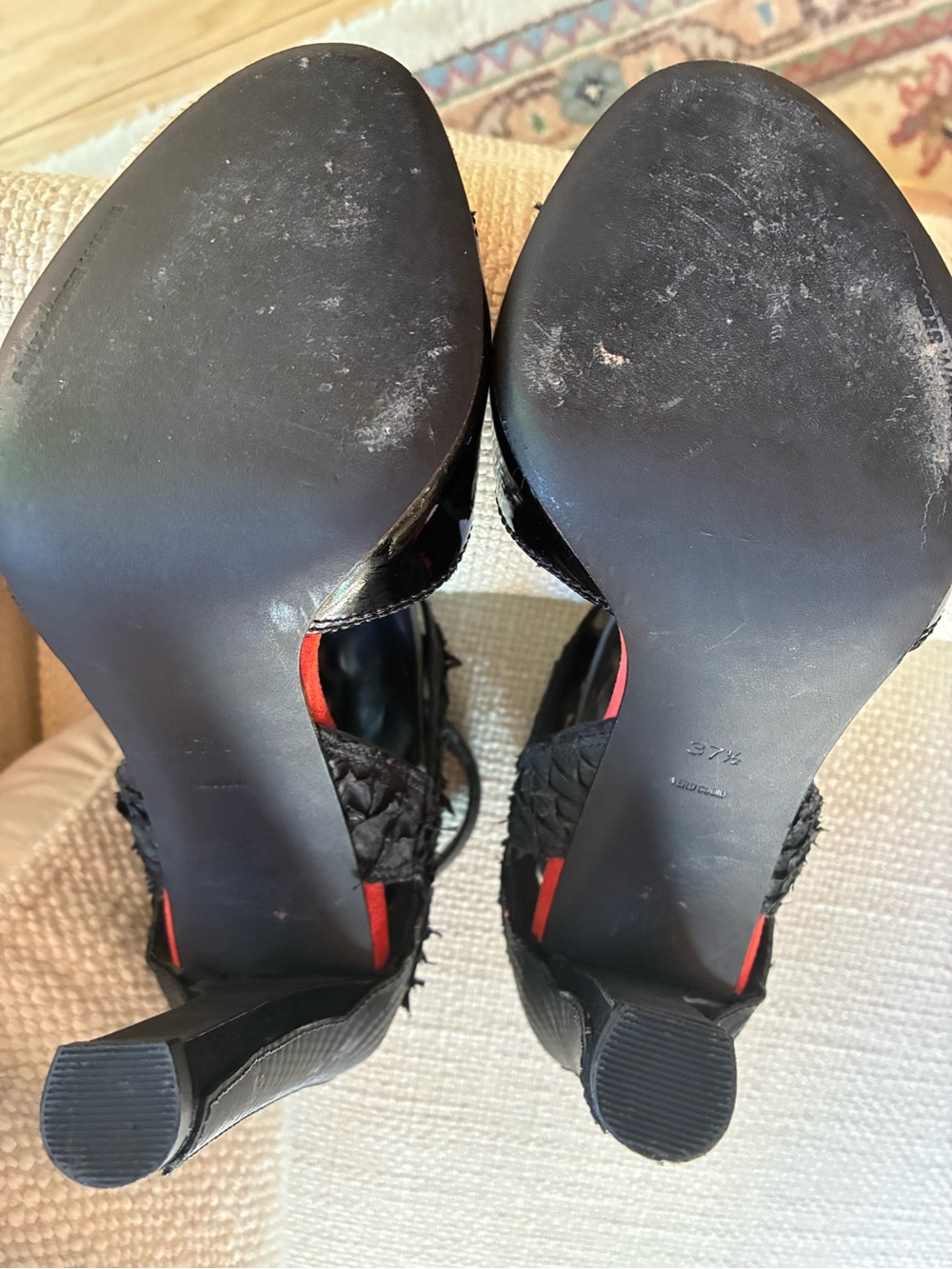Alexander Wang Black, Red & Gray Strappy High Heel Sandals - Picture 4 of 4